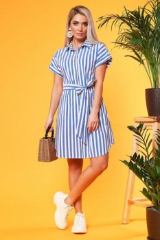 Молодежная одежда для ярких девушек Chicwear - blue-striped-shirt-dress-belt.jpg